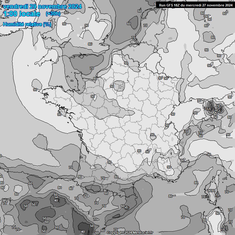 Modele GFS - Carte prvisions 