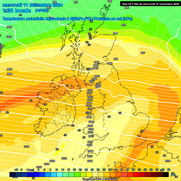 Modele GFS - Carte prvisions 