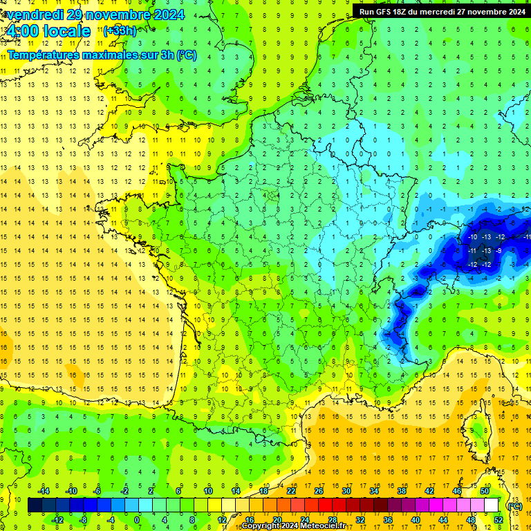 Modele GFS - Carte prvisions 