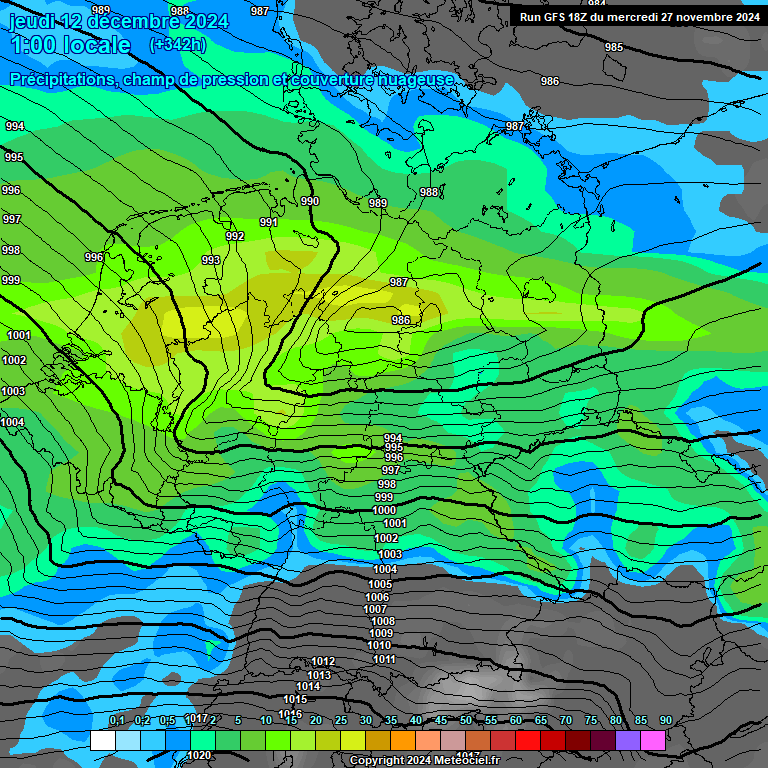 Modele GFS - Carte prvisions 