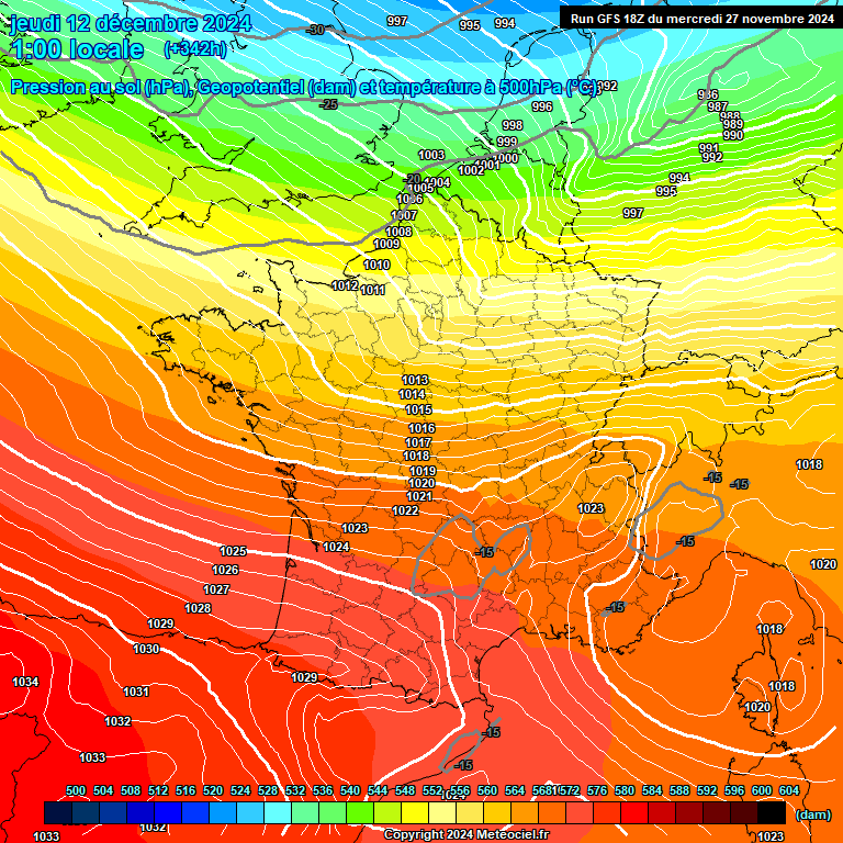 Modele GFS - Carte prvisions 