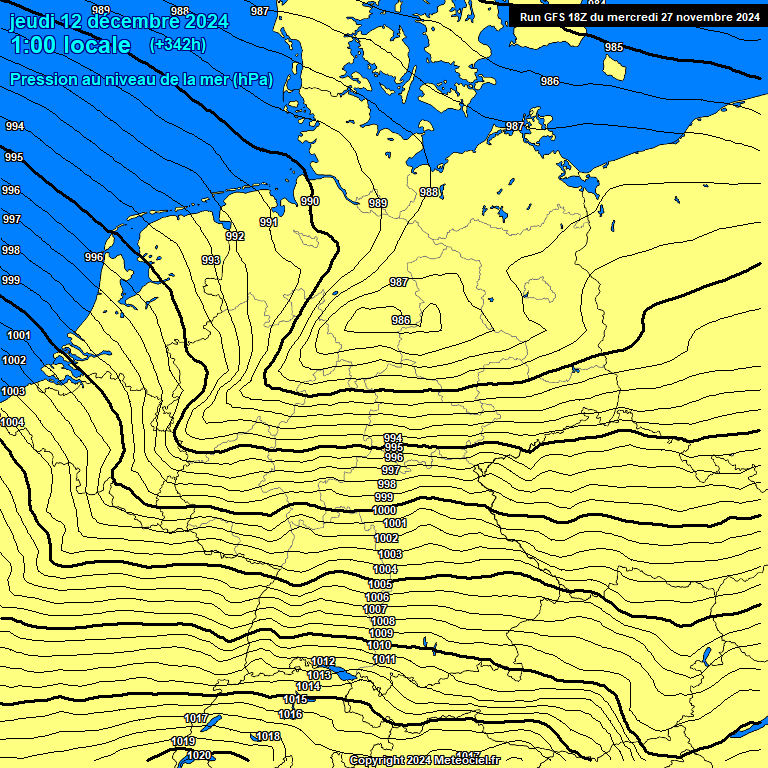 Modele GFS - Carte prvisions 