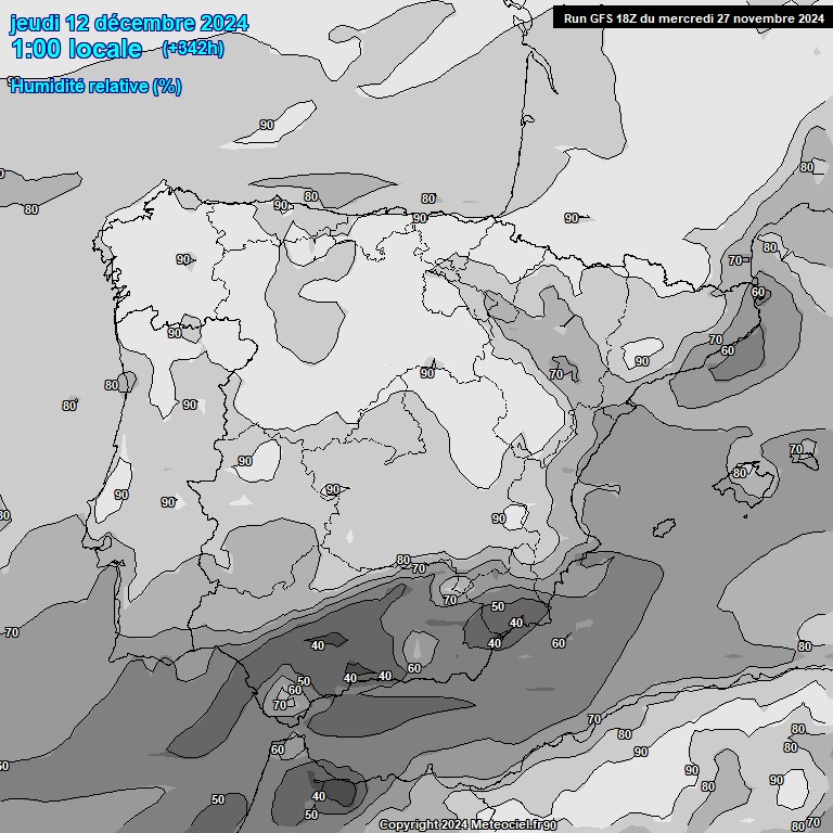 Modele GFS - Carte prvisions 