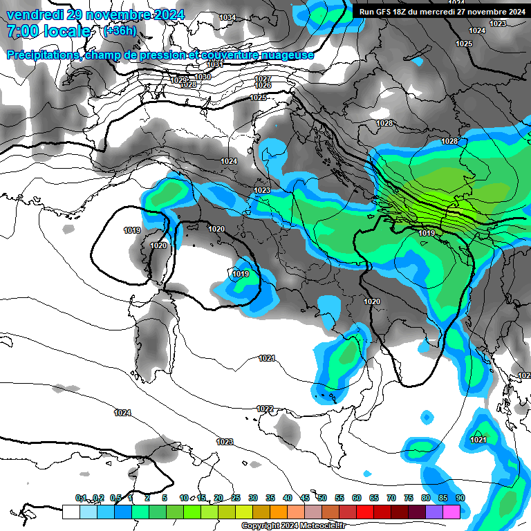 Modele GFS - Carte prvisions 