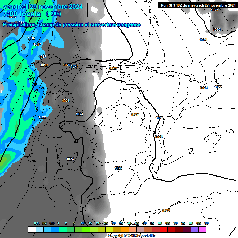 Modele GFS - Carte prvisions 