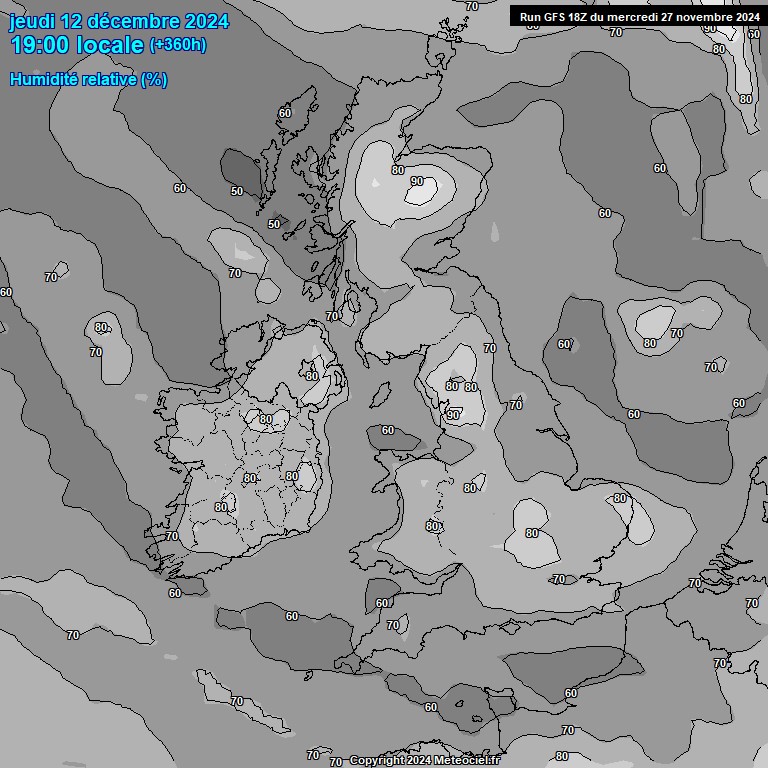 Modele GFS - Carte prvisions 