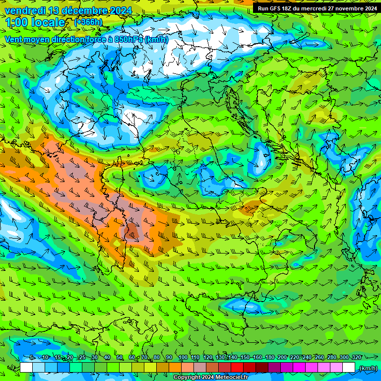 Modele GFS - Carte prvisions 