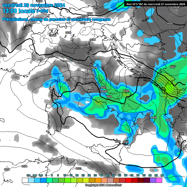 Modele GFS - Carte prvisions 