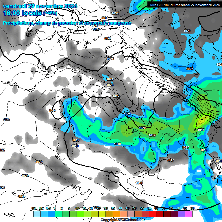 Modele GFS - Carte prvisions 