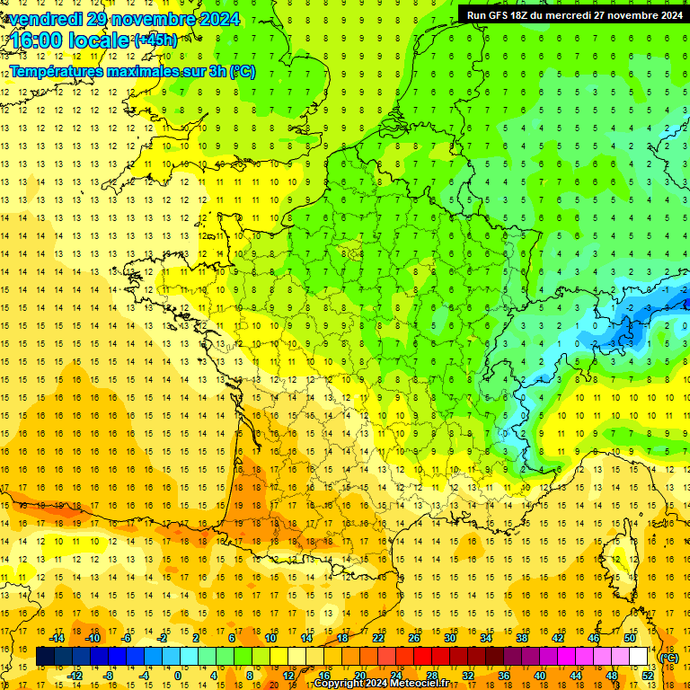 Modele GFS - Carte prvisions 