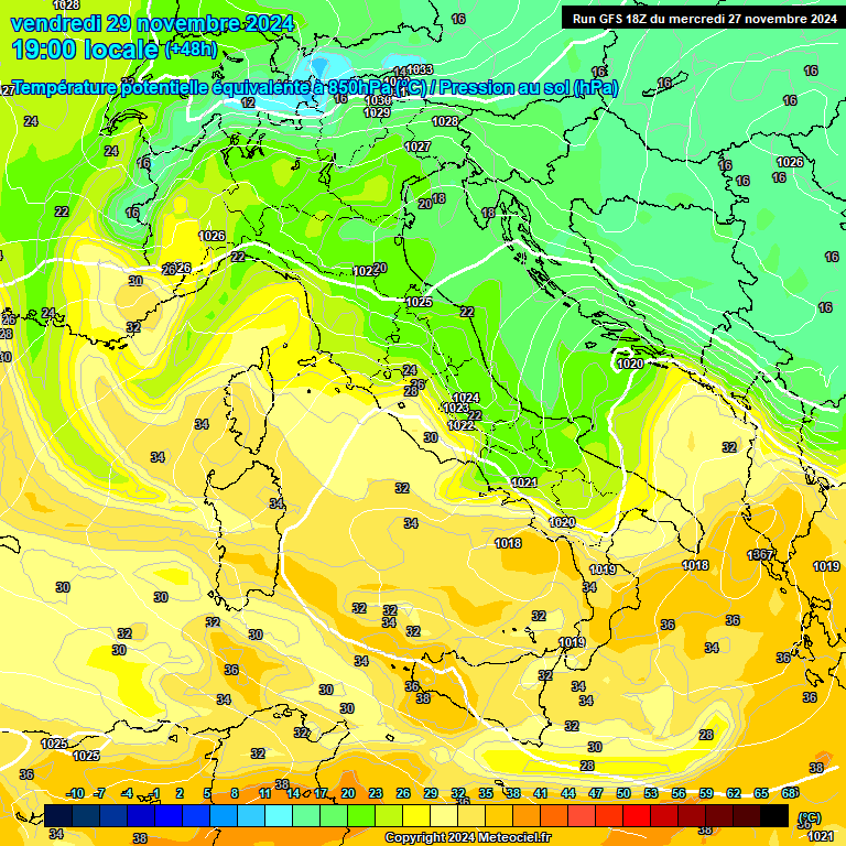 Modele GFS - Carte prvisions 