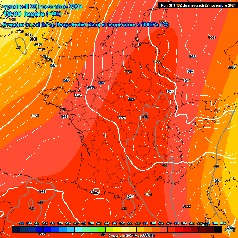 Modele GFS - Carte prvisions 