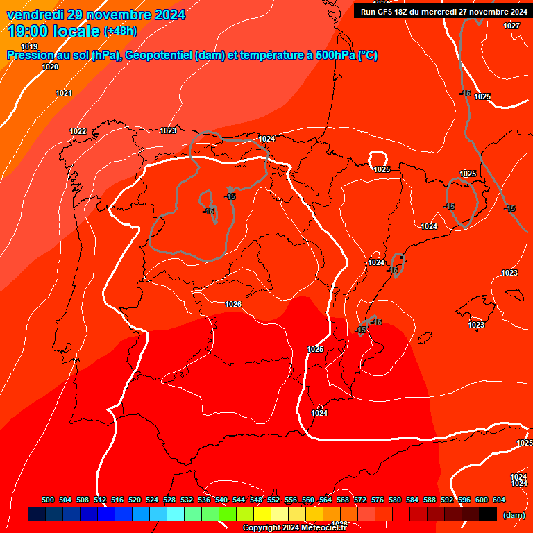 Modele GFS - Carte prvisions 