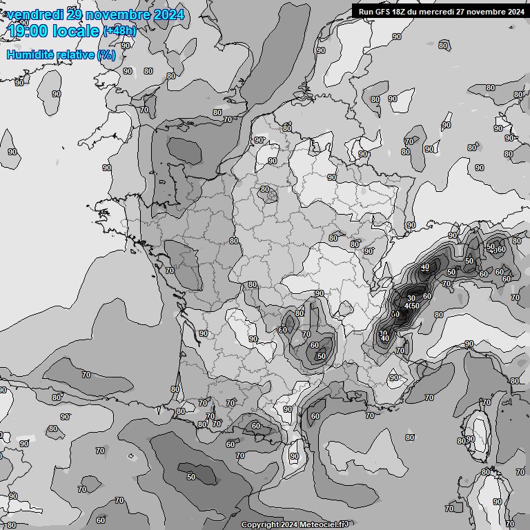 Modele GFS - Carte prvisions 