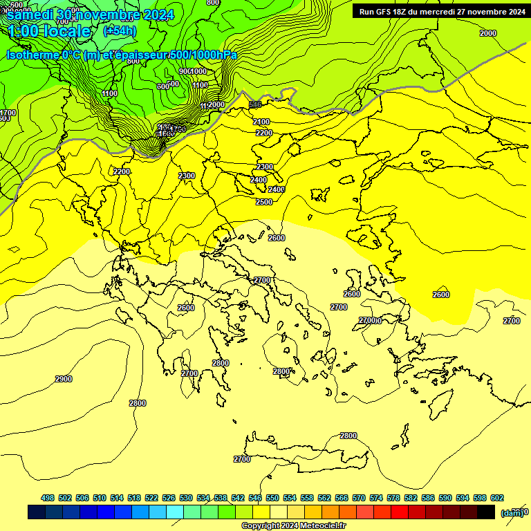 Modele GFS - Carte prvisions 