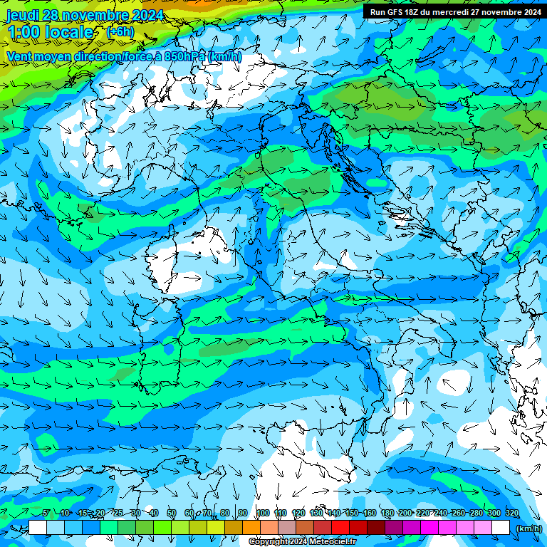 Modele GFS - Carte prvisions 