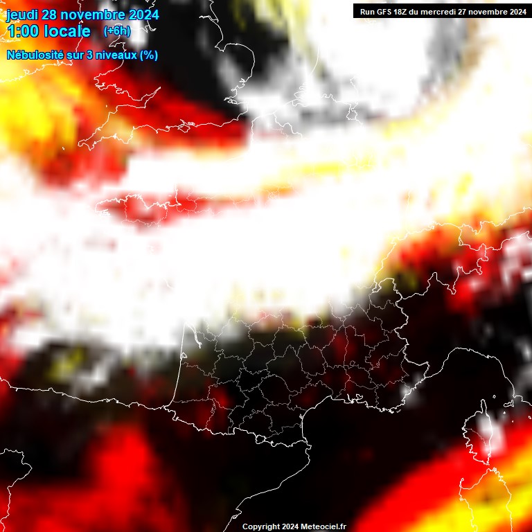 Modele GFS - Carte prvisions 