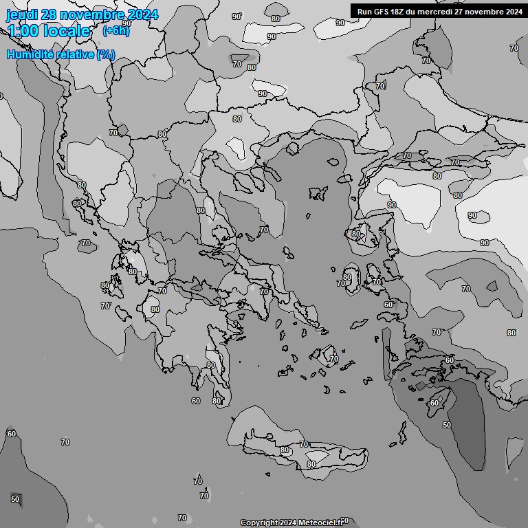 Modele GFS - Carte prvisions 