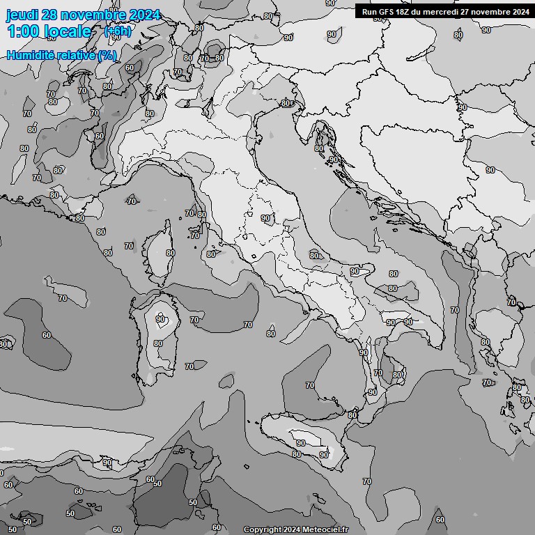 Modele GFS - Carte prvisions 