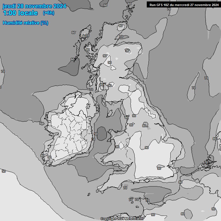 Modele GFS - Carte prvisions 