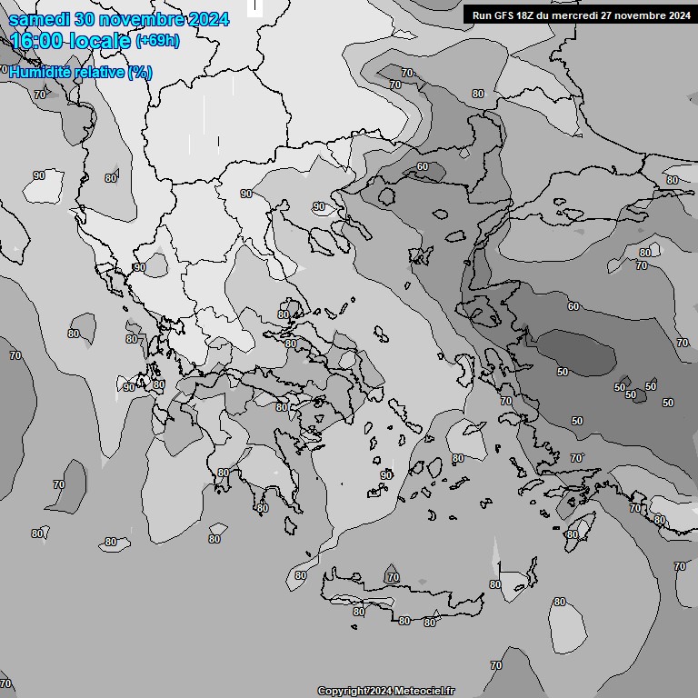 Modele GFS - Carte prvisions 