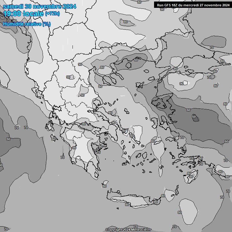 Modele GFS - Carte prvisions 