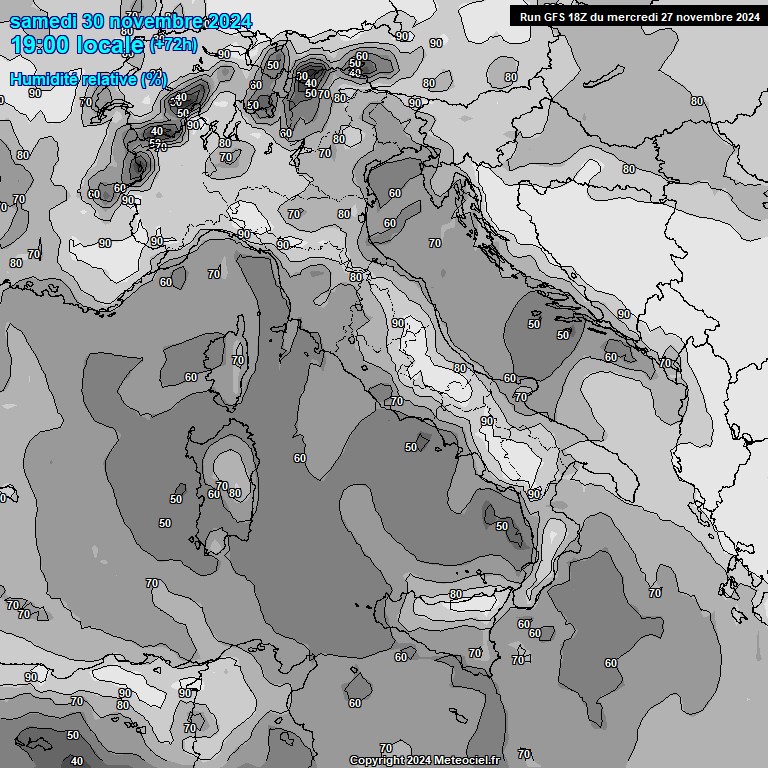 Modele GFS - Carte prvisions 