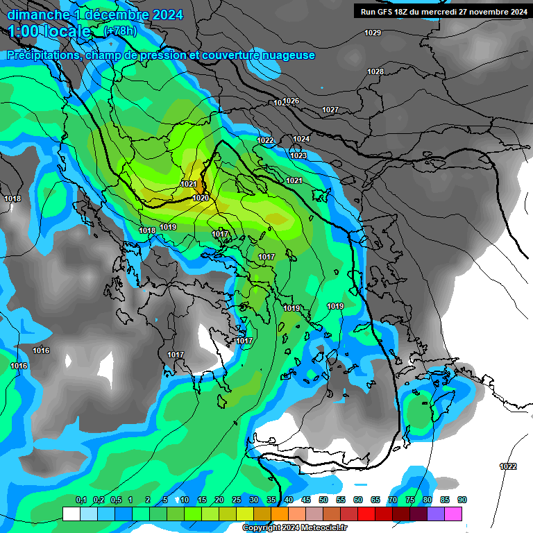 Modele GFS - Carte prvisions 