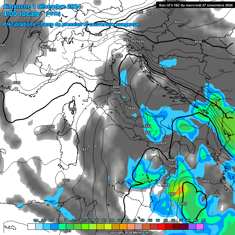 Modele GFS - Carte prvisions 