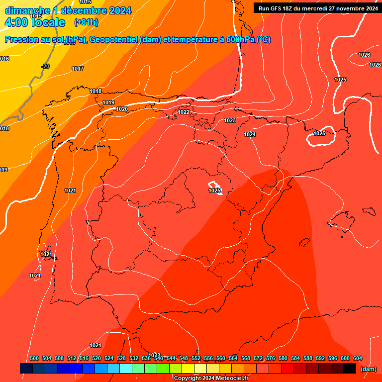 Modele GFS - Carte prvisions 