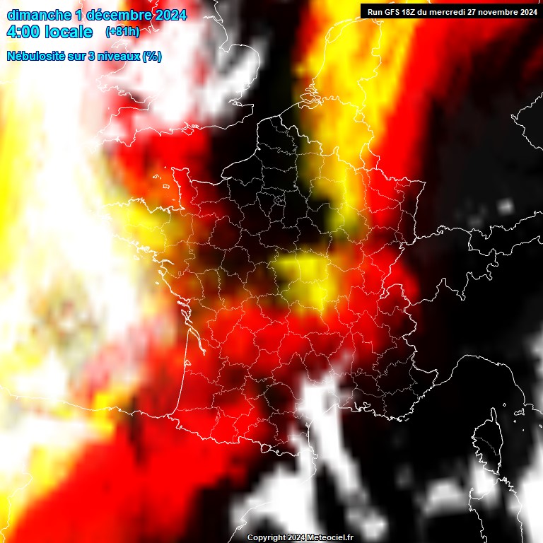 Modele GFS - Carte prvisions 