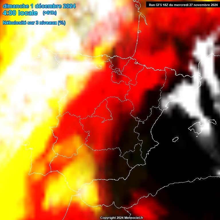 Modele GFS - Carte prvisions 