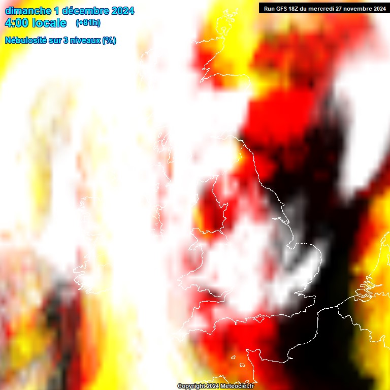 Modele GFS - Carte prvisions 