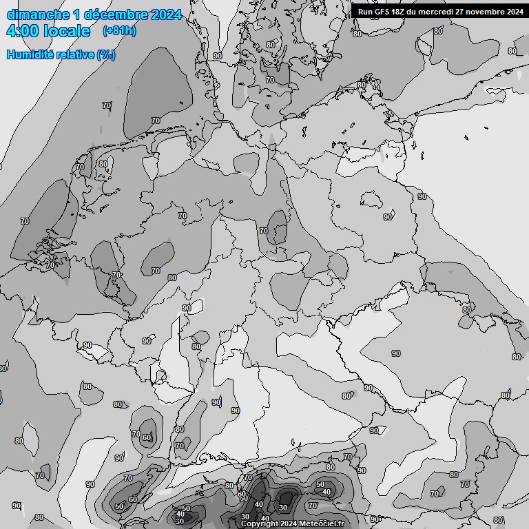 Modele GFS - Carte prvisions 