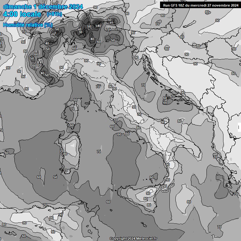 Modele GFS - Carte prvisions 