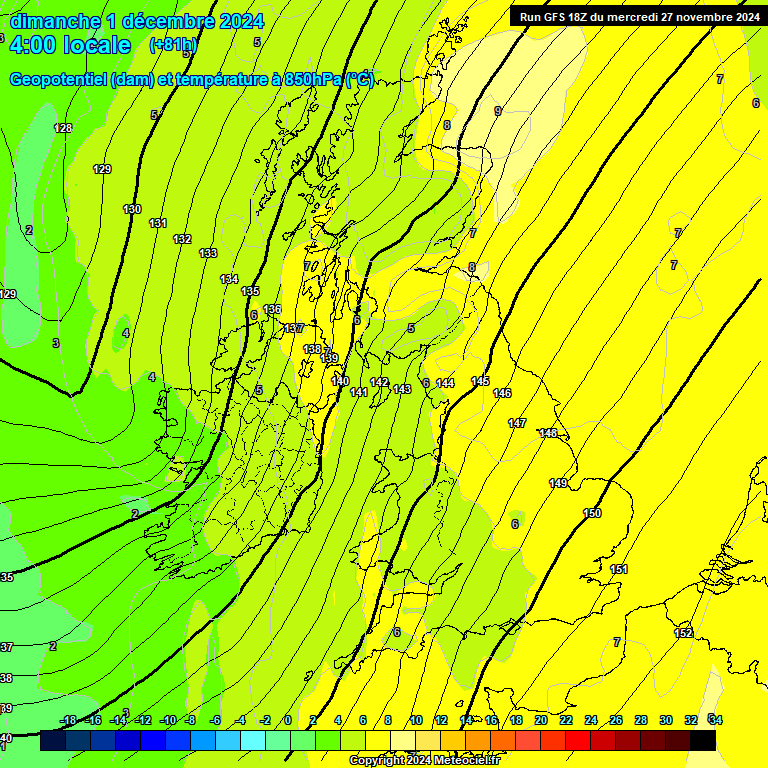 Modele GFS - Carte prvisions 