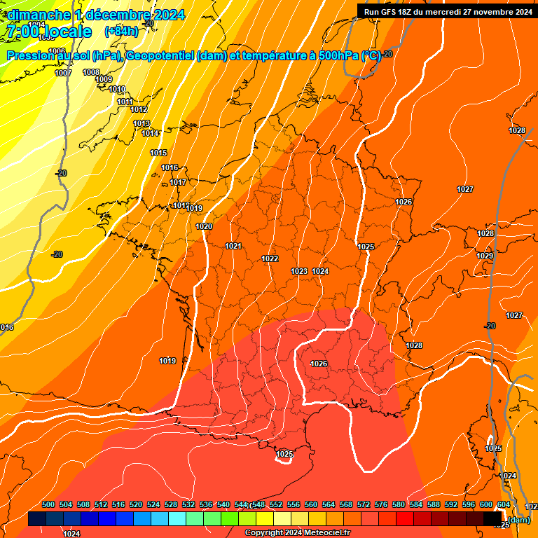 Modele GFS - Carte prvisions 