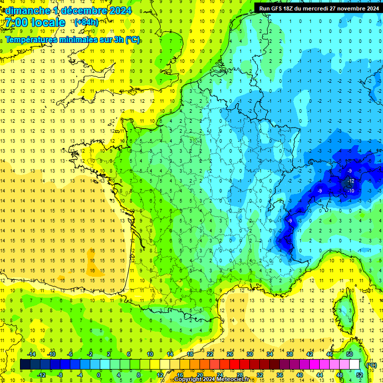 Modele GFS - Carte prvisions 