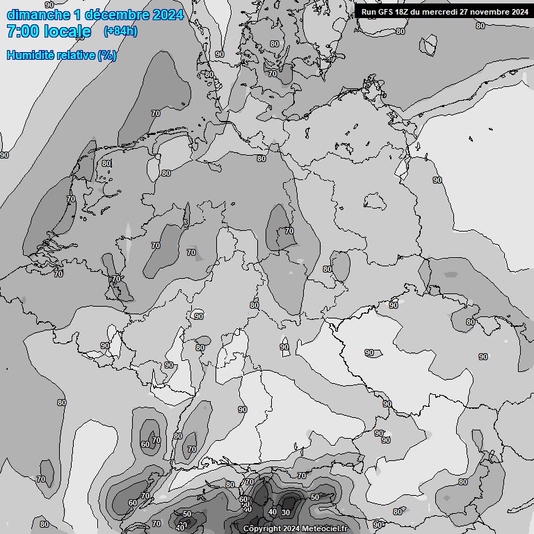 Modele GFS - Carte prvisions 