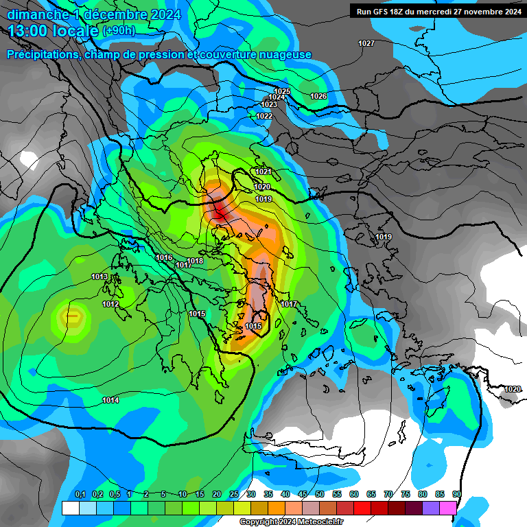 Modele GFS - Carte prvisions 