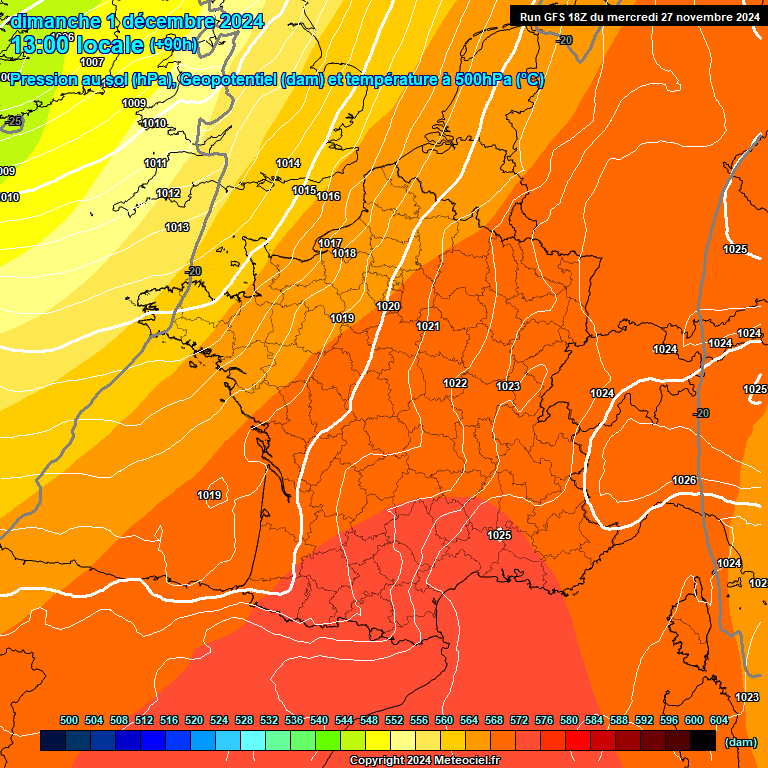 Modele GFS - Carte prvisions 