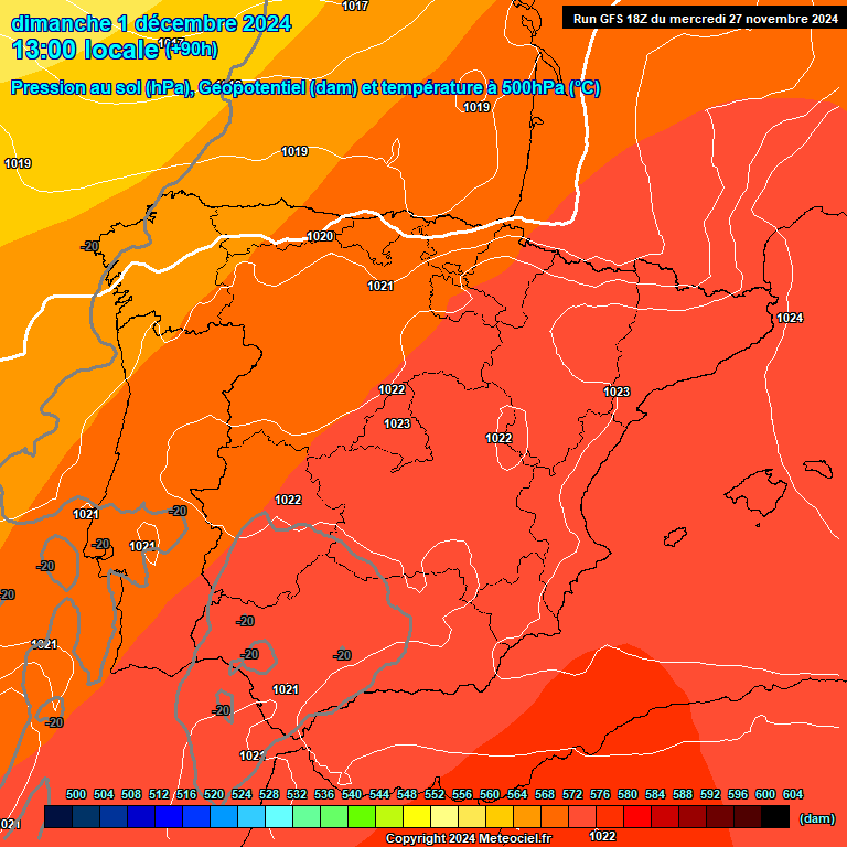 Modele GFS - Carte prvisions 