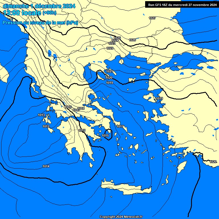 Modele GFS - Carte prvisions 