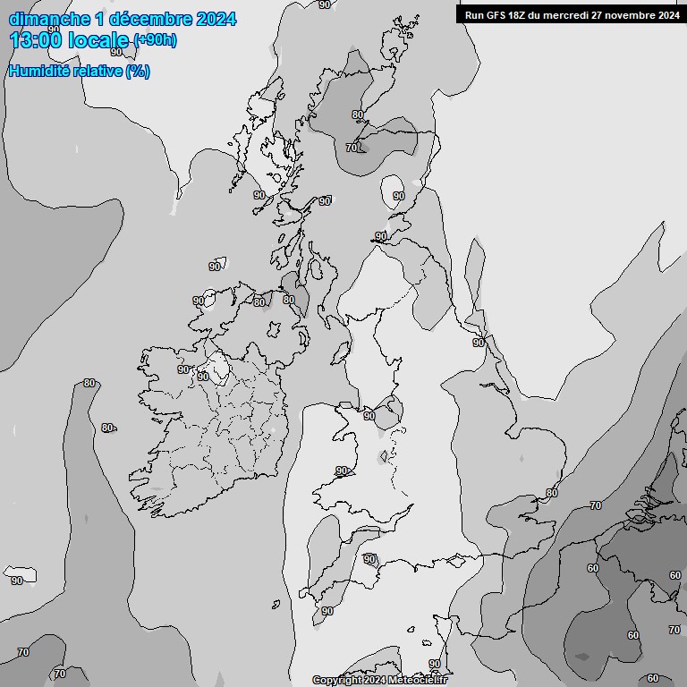 Modele GFS - Carte prvisions 