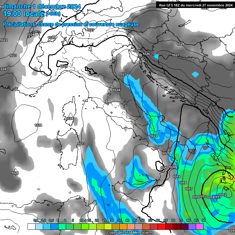 Modele GFS - Carte prvisions 