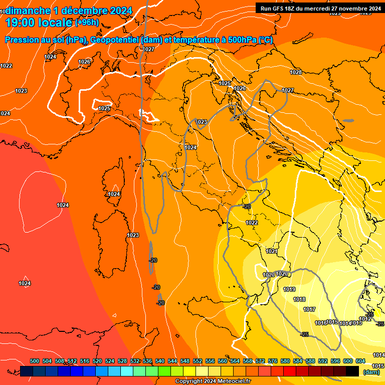 Modele GFS - Carte prvisions 