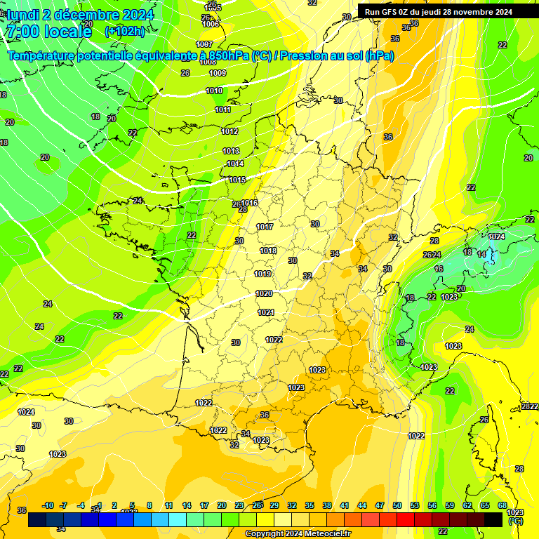 Modele GFS - Carte prvisions 