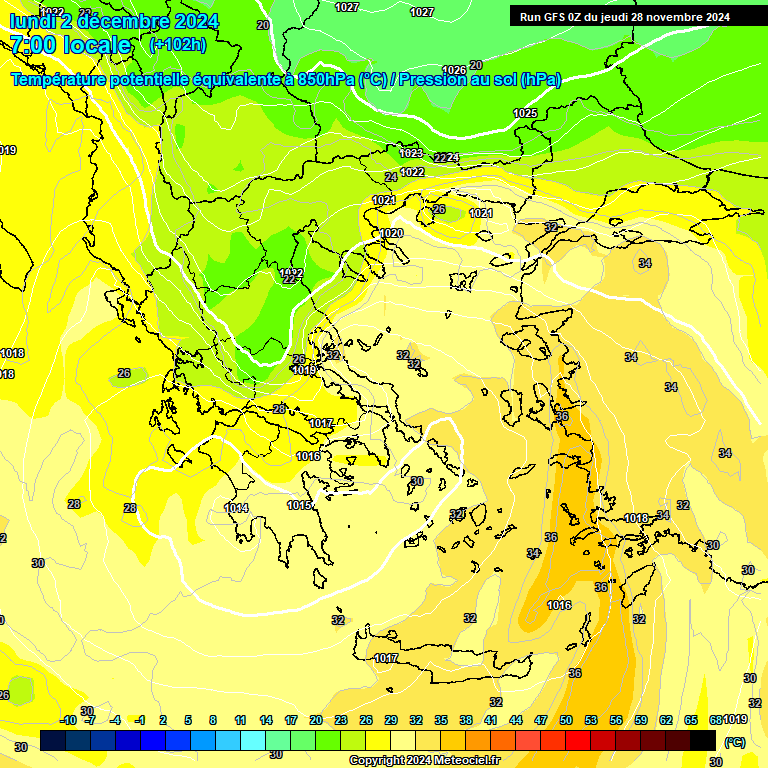 Modele GFS - Carte prvisions 