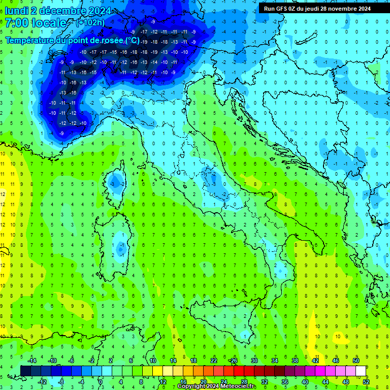 Modele GFS - Carte prvisions 