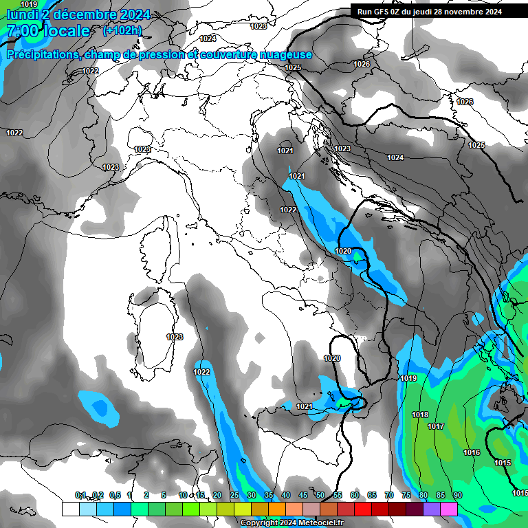 Modele GFS - Carte prvisions 